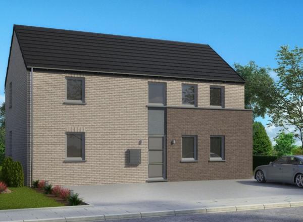 Un immeuble de 2 appartements de 2 chambres.
Cuisines équipées ouvertes, etc....
Sur terrain plat à 240 m de la Place.
Constructeur : les Maisons Baijot.