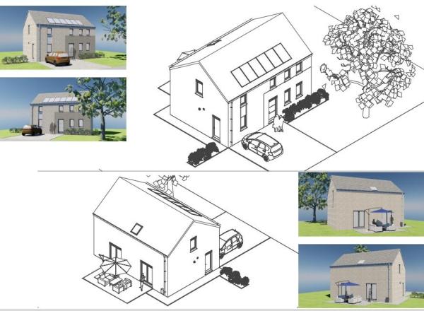 Une villa personnalisable de 3 chambres. PEB A. A construire sur un terrain plat de 1.142 m². --> Situation stratégique à 3 km des autoroutes. Constructeur : nous consulter.