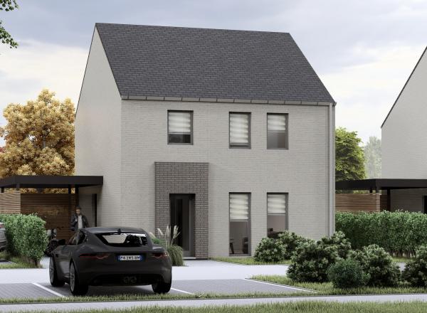 Une villa de 140 m² à construire sur un terrain plat de 831 m². Avec un grenier isolé accessible et aménageable. A 8 km de Gerpinnes.