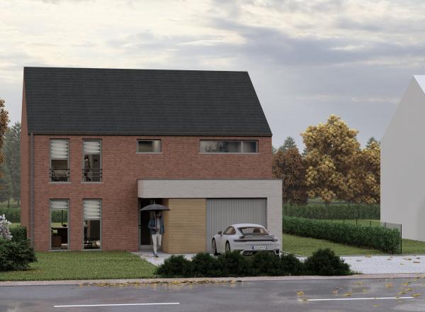Une villa de 171,52 m² à construire sur un terrain plat de 831 m². Avec la pompe à chaleur et chauffage sol. A 8 km de GERPINNES.